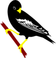 Free Stock Photo: Illustration of a black bunting perched on a branch
