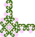Free Stock Photo: Illustration of a lower left frame corner with pink flowers