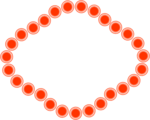 Free Stock Photo: Illustration of a diamond shaped blank frame border of red circles