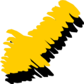 Free Stock Photo: Illustration of a yellow diaganol down arrow