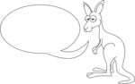 Free Stock Photo: Illustration of a kangaroo with a blank text bubble