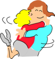 Free Stock Photo: Illustration of a couple hugging