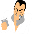 Free Stock Photo: Illustration of a man shaving with a razor