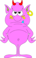 Free Stock Photo: Illustration of a purple cartoon devil