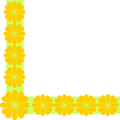 Free Stock Photo: Illustration of a yellow flowered lower left frame corner