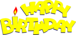 Free Stock Photo: Illustration of yellow happy birthday text