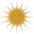 Free Stock Photo: Illustration of a sun with a face