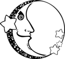Free Stock Photo: Illustration of a moon and stars