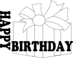 Free Stock Photo: Illustration of a present with happy birthday text