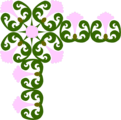Free Stock Photo: Illustration of an upper left frame corner with purple flowers