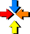 Free Stock Photo: Illustration of  multiple colored arrows