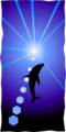 Free Stock Photo: Illustration of a dolphin in the water