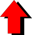 Free Stock Photo: Illustration of a red up arrow