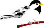 Free Stock Photo: Illustration of a small bird perched on a branch