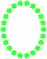Free Stock Photo: Illustration of a blank frame border of green shapes