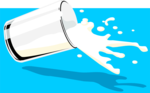 Free Stock Photo: Illustration of glass of milk spilling
