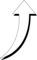 Free Stock Photo: Illustration of a curved up 3d arrow