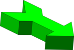 Free Stock Photo: Illustration of a 3d green arrow  pointing right
