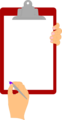 Free Stock Photo: Illustration of hands holding a blank clipboard
