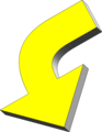 Free Stock Photo: Illustration of a curved down 3d arrow