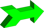 Free Stock Photo: Illustration of a green 3d right facing arrow