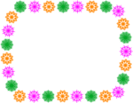 Free Stock Photo: Illustration of a blank frame border of colorful shapes