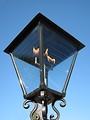 Free Stock Photo: Closeup of a gas flame lamp post