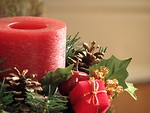 Free Stock Photo: Closeup of a red Christmas candle