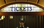 Free Stock Photo: Statue of a man in a ticket booth