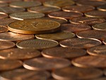 Free Stock Photo: Close up of pennies and other coins