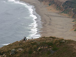 Free Stock Photo: A hill overlooking a beach.