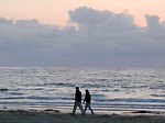 Free Stock Photo: A couple walking along the beach