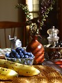 Free Stock Photo: Bananas and blueberries on a table