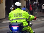 Free Stock Photo: An Atlanta police officer on a motorcycle at the 2009 Atlanta Saint Patricks Day Parade
