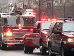 Free Stock Photo: A firetruck and rescue vehicles in the 2009 Atlanta Saint Patricks Day Parade
