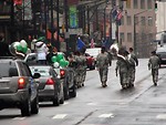 Free Stock Photo: A military marching band in the 2009 Atlanta Saint Patricks Day Parade