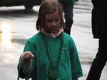 Free Stock Photo: A young girl with beads in the rain in the 2009 Atlanta Saint Patricks Day Parade