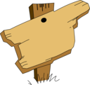 Free Stock Photo: Illustration of a blank wooden sign.