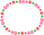 Free Stock Photo: Illustration of a blank frame border of colorful shapes
