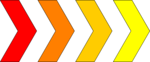 Free Stock Photo: Illustration of red, orange and yellow right facing arrows