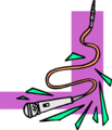 Free Stock Photo: Illustration of a lower right frame corner with a microphone