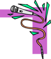 Free Stock Photo: Illustration of an upper right frame corner with a microphone
