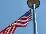 Free Stock Photo: US flag flying in the wind