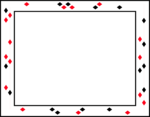 Free Stock Photo: Illustration of a blank frame border of red and black diamonds.