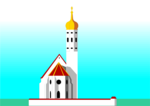 Free Stock Photo: Illustration of a white church