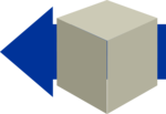 Free Stock Photo: Illustration of a package and a blue arrow