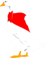Free Stock Photo: Illustration of a goose with a red bow