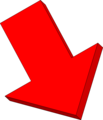 Free Stock Photo: Illustration of a red 3d down arrow