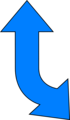 Free Stock Photo: Illustration of a curved up and down blue arrow