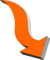 Free Stock Photo: Illustration of a curved down arrow